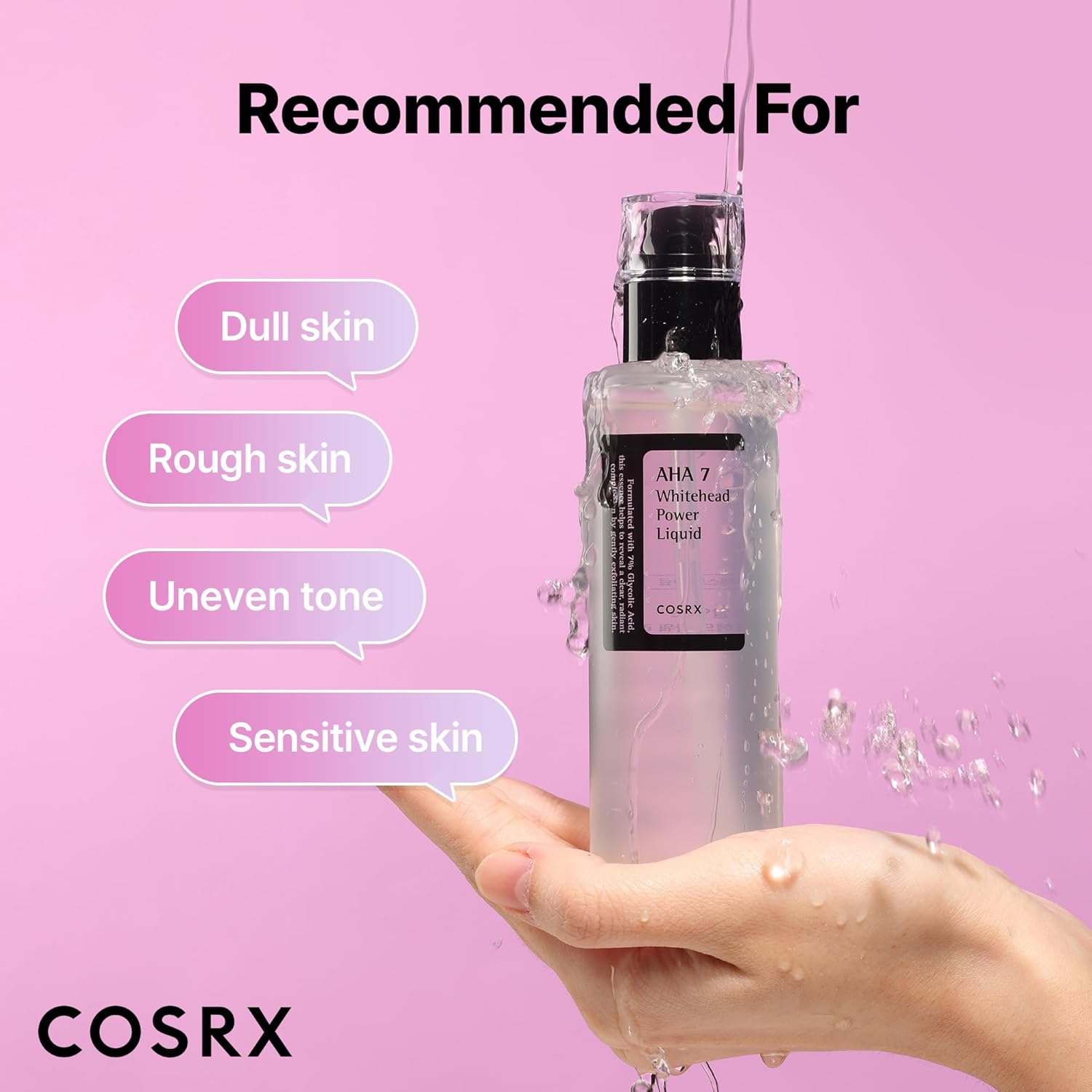 COSRX 7% Glycolic Acid Whitehead Removing Power Liquid, 3.38 fl.oz, AHA Exfoliant, Exfoliating Toner for Face & Body, Pore Minimizer, Korean Skin Care - Image 5