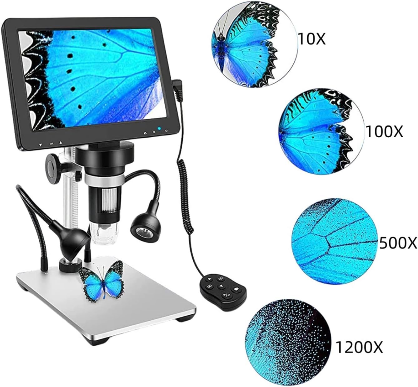 Inch Digital Microscope Featuring 7" Display USB Multiple Photo for Lab Use Educational Microscope