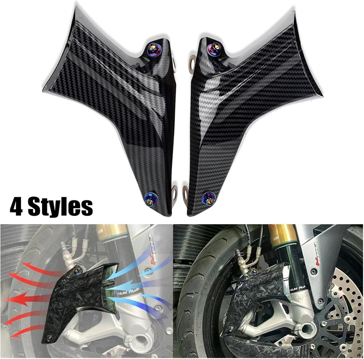Caliper Guide Covers Fit for Suzuki GSX-R1000R GSX-R1000SE GSX-R1000X GSXR 1000R 1000SE 1000X ABS Brake Air Cooling Ducts Air Cooling Ducts