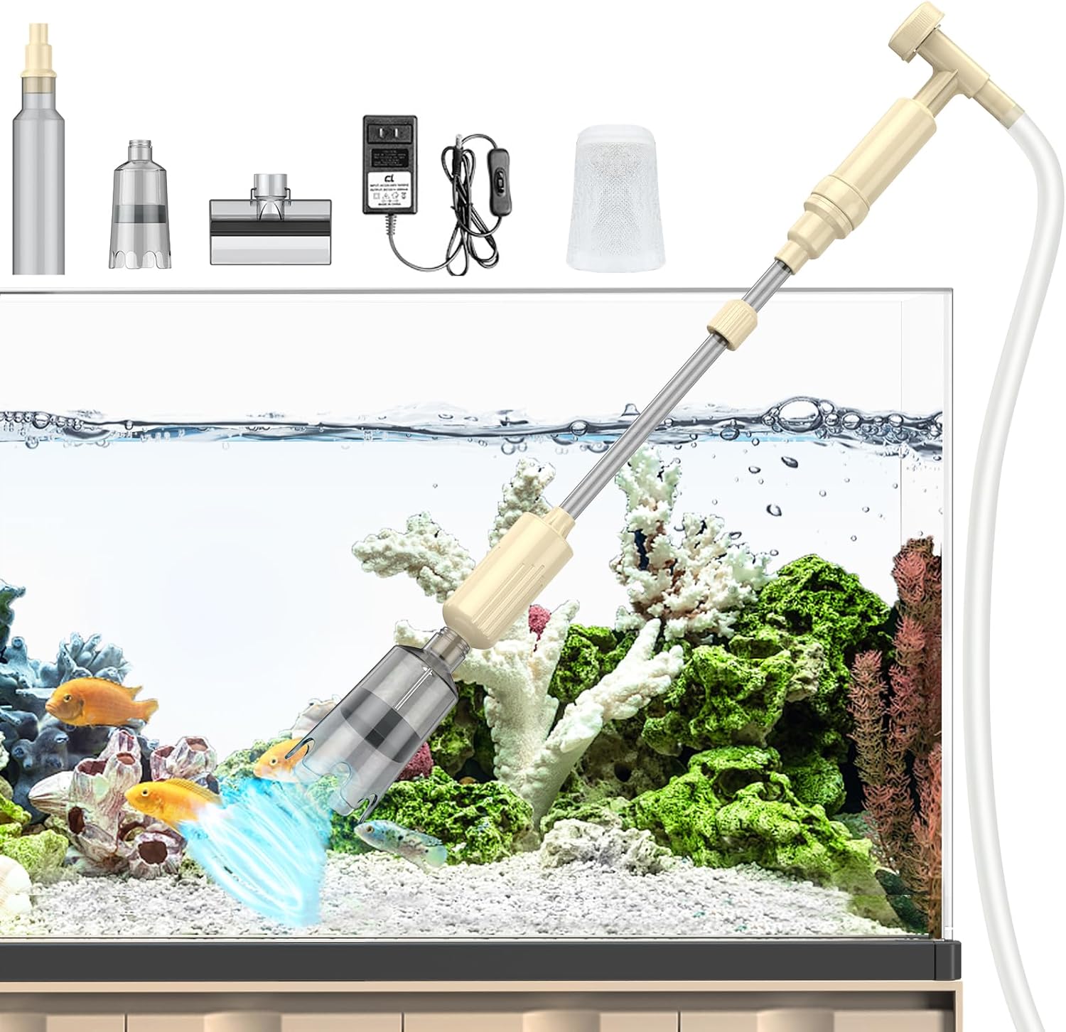Iccequee Aquarium Gravel Cleaner,Multifunctional Electric