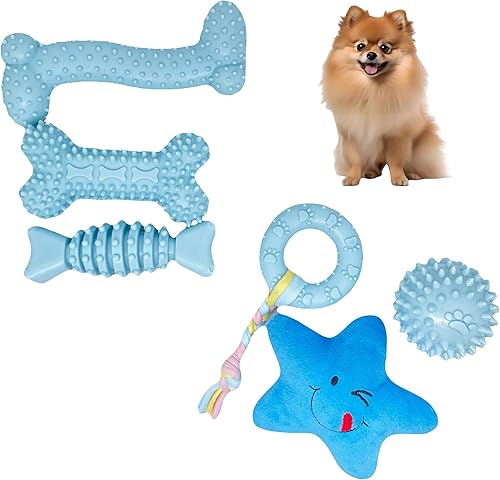 Miniatura 9 de Paquete de 6 juguetes para perros, juguetes para perros pequeños, juguetes para cachorros de 0 a 6 meses, los mejores juguetes masticables para