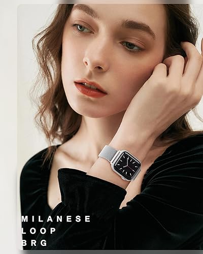 Miniatura 6 de Correa milanesa original de acero inoxidable para Apple Watch Band de 1.496 in, 1.575 in, 1.614 in, 1.654 in, 1.732 in, 1.772 in, cierre magnético