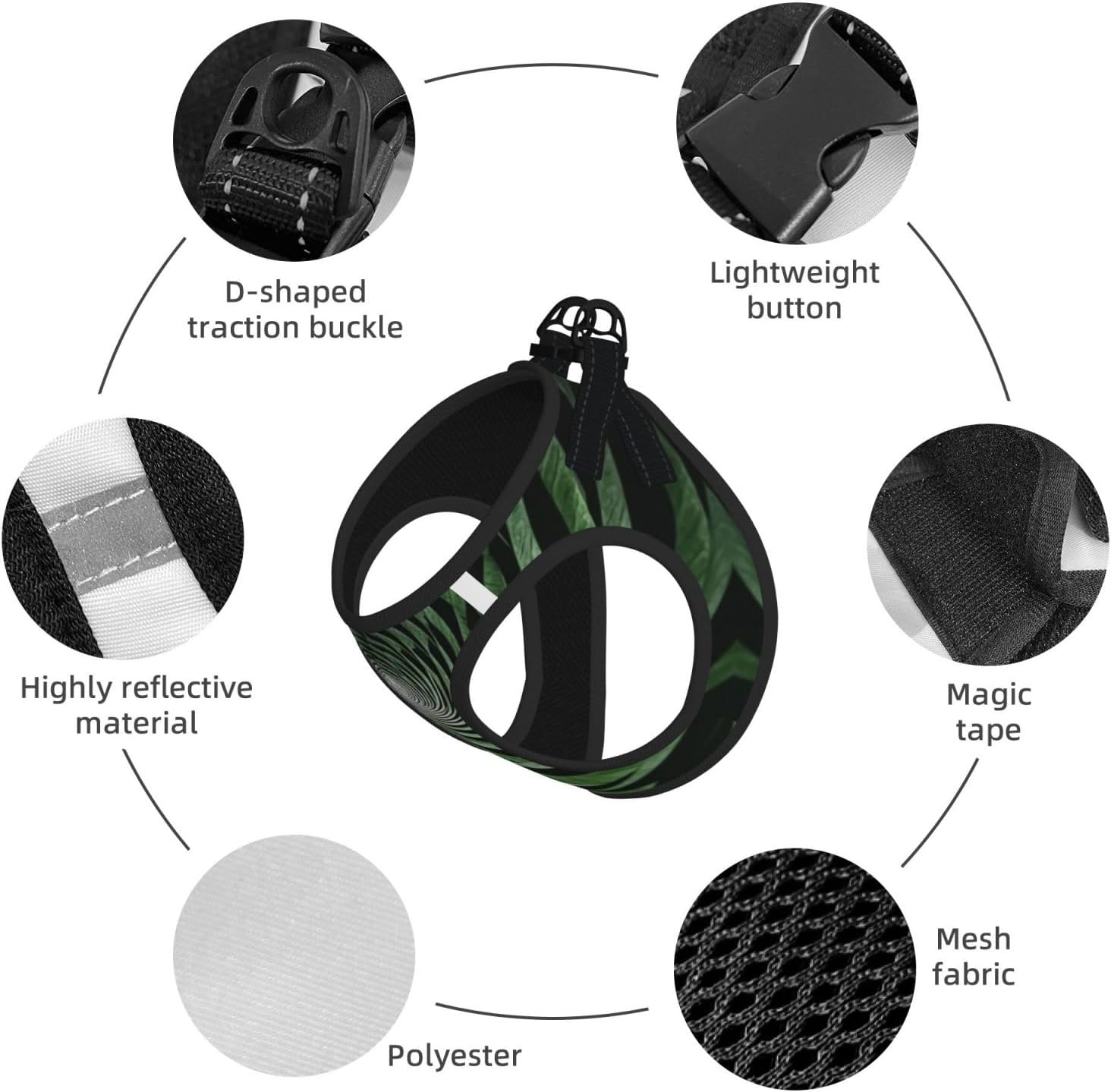 Mandala Tunnel Pet Vest Small Size Dog Harness and Leash Set, Reflective & Breathable for Puppy Training Without Accessories Small