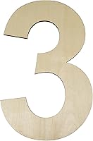 Vista 1 de HILAZA Tablero grande de madera de 17 pulgadas con número 3, 1/4 de pulgada de grosor, sin terminar, de madera en blanco, para decoración de pared