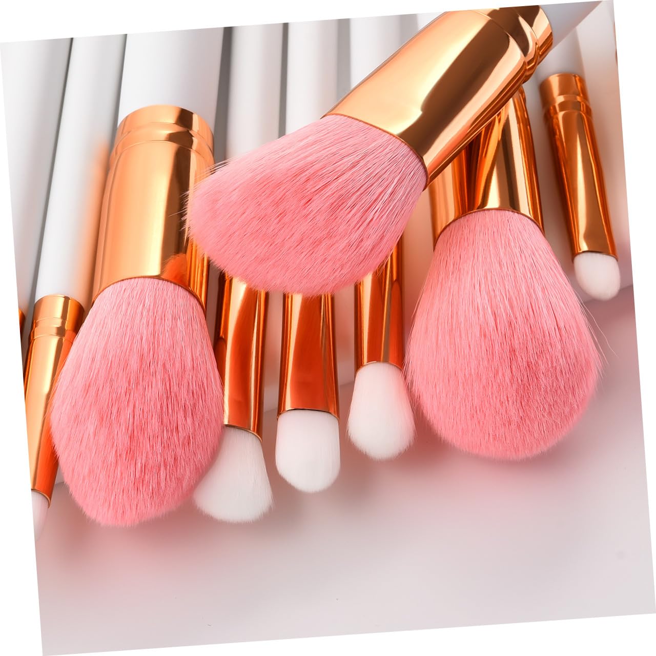 10 piezas Brochas de Maquillaje Profesional con Mango de Madera y Cerdas de Pelo de Pinceles para Rostro Polvos Rubor Sombras y Correctores Suaves y Duraderos para Diario y Viaje