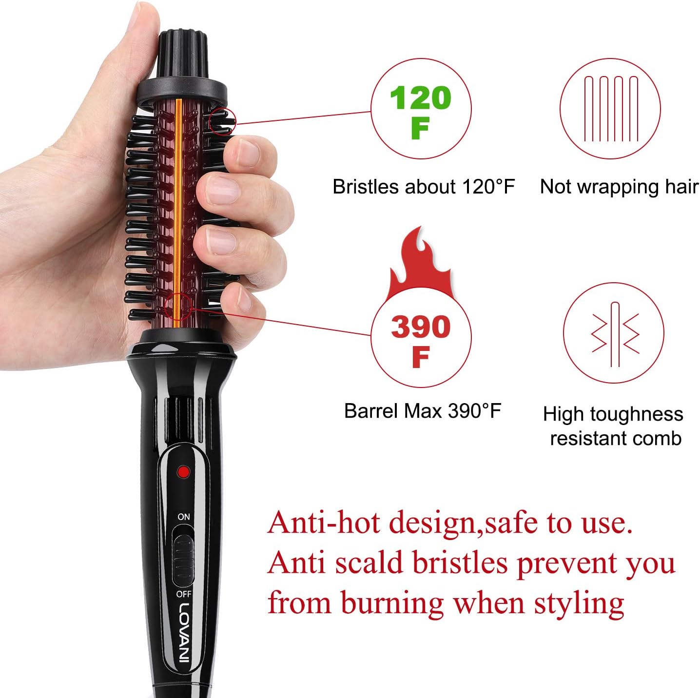LOVANI Mini Travel Hair Curling Iron Brush,Dual Voltage Portable Ceramic Ionic Anti-Scald 3/4 Inch Hot Hair Curler Brush for Short Hair,3 in 1 Curling Wand with Travel Bag : Beauty & Personal Care