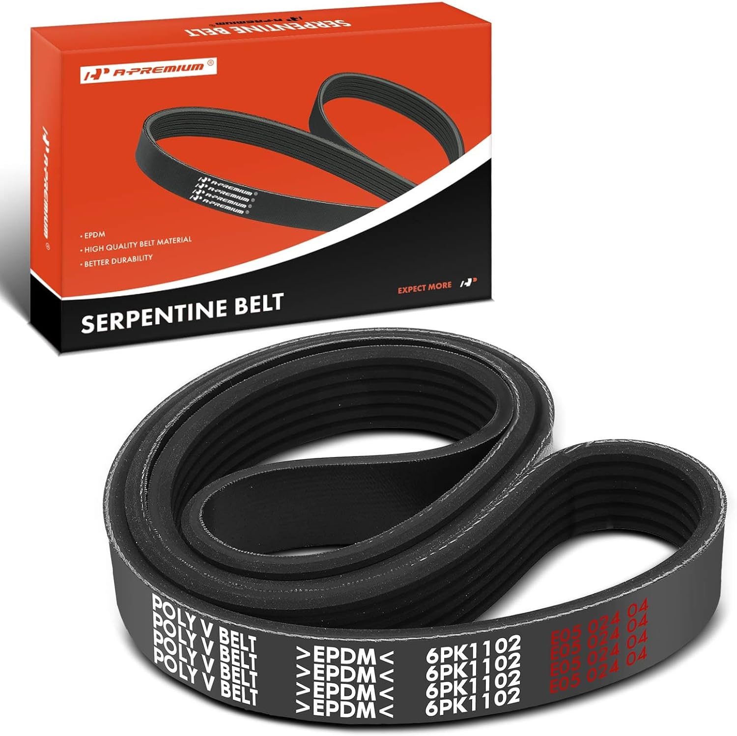 A-Premium 43.36 In Engine Serpentine Belt Compatible with Volkswagen, Audi, BMW, Ford & Mercury Cars - Jetta, Passat, Beetle, A4 allroad Quattro, Q5, A5 Quattro, A6 Quattro, allroad, M3, Tempo, Topaz