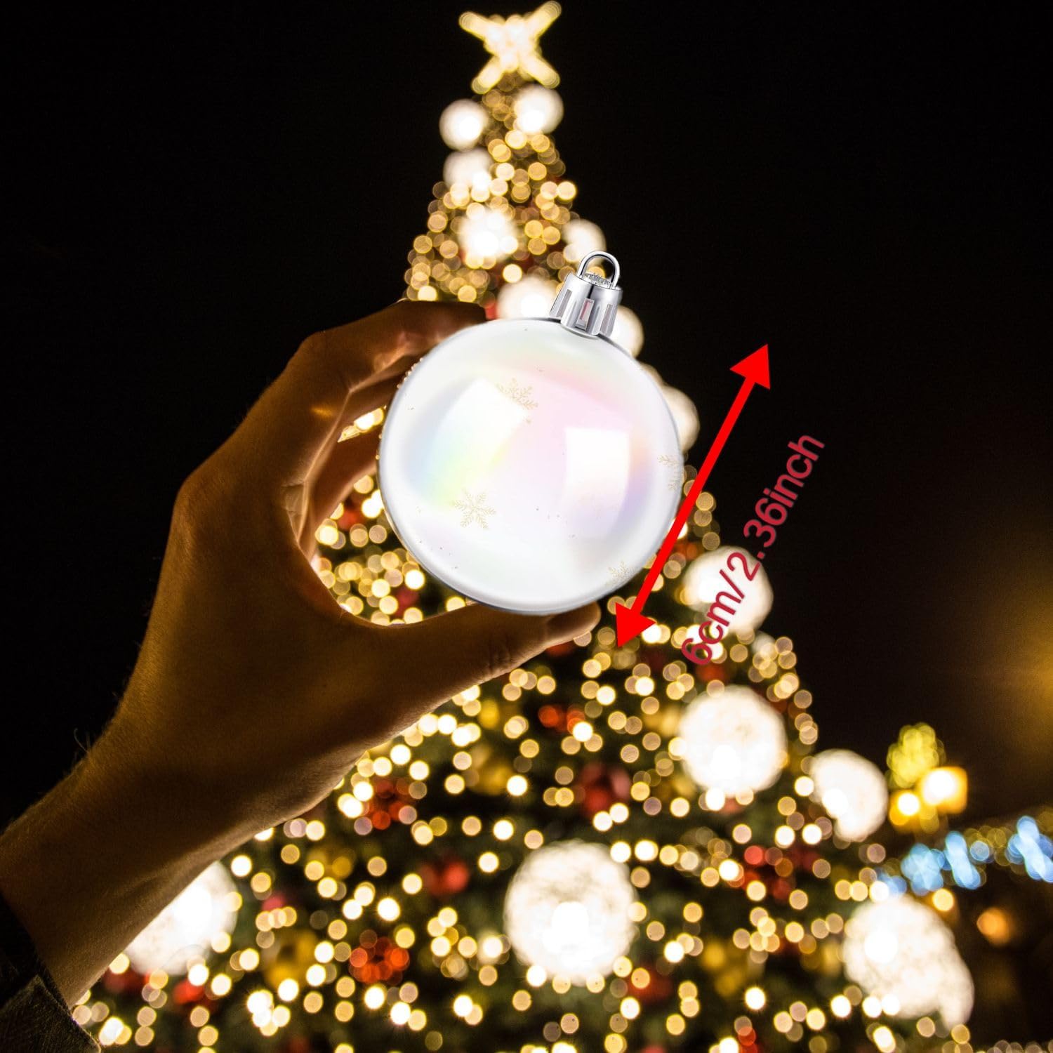 12 Pcs Halloween Clear Iridescent Ornaments 6CM Christmas Balls (2.36 Inch)