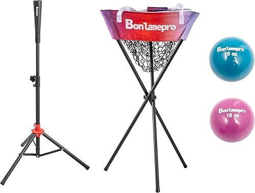 BONLAMEPRO Organizador de pelota de béisbol + camiseta de bateo + 2 pelotas de entrenamiento pesadas para béisbol, sóftbol, accesorio portátil y