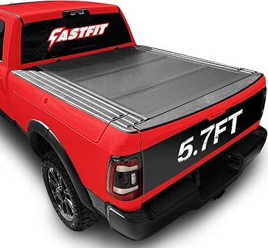 FASTFIT HTL Low-Profile Tonneau Cover for 2009-2026 Dodge Ram 1500 with 57" 67in Bed w/RamBox | FRP Hard Tri-Fold Truck Bed Cover