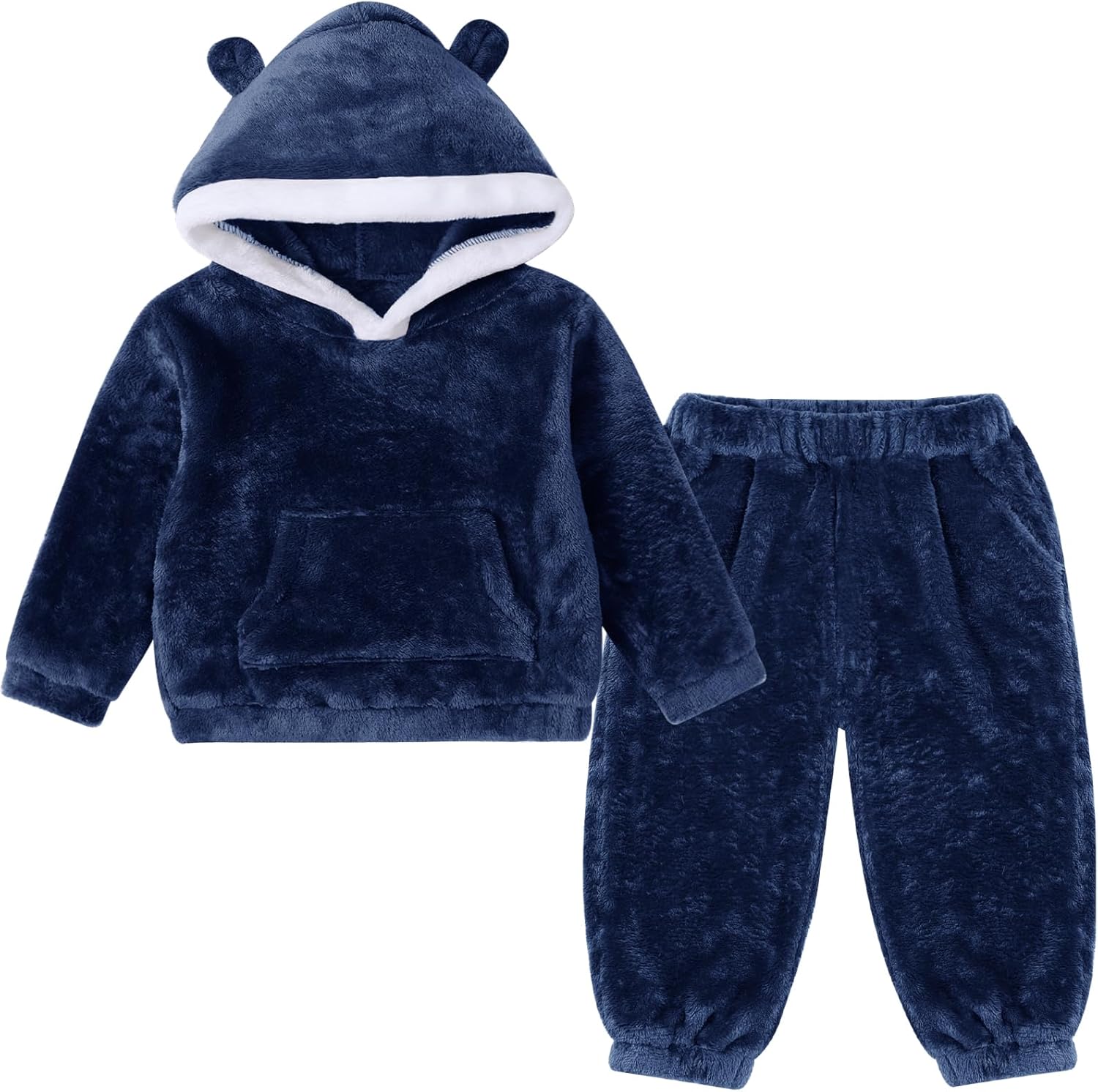 WISREMT Toddler Fleece Tracksuit Sets Girls Boys Christmas Fuzzy Sweatsuit Winter 2 Piece Outfit Warm Sweatshirt Jogger Pants