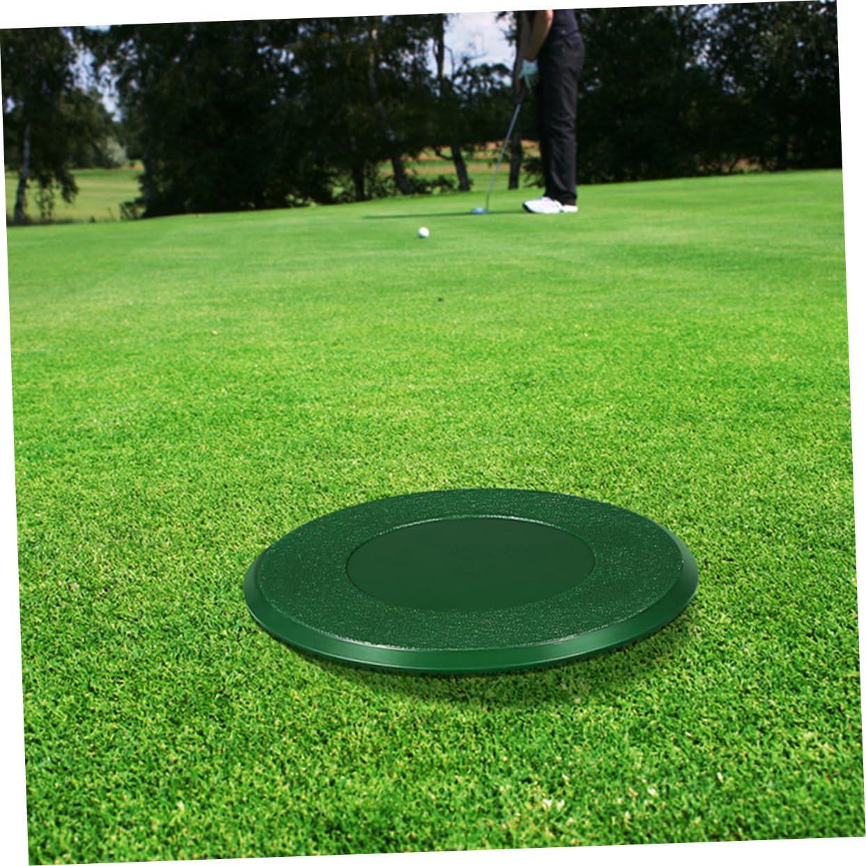 Gogogmee Golf Training Hole Cup Cover Golfing Cup Lid Plastic Golfing Aid Easy Install