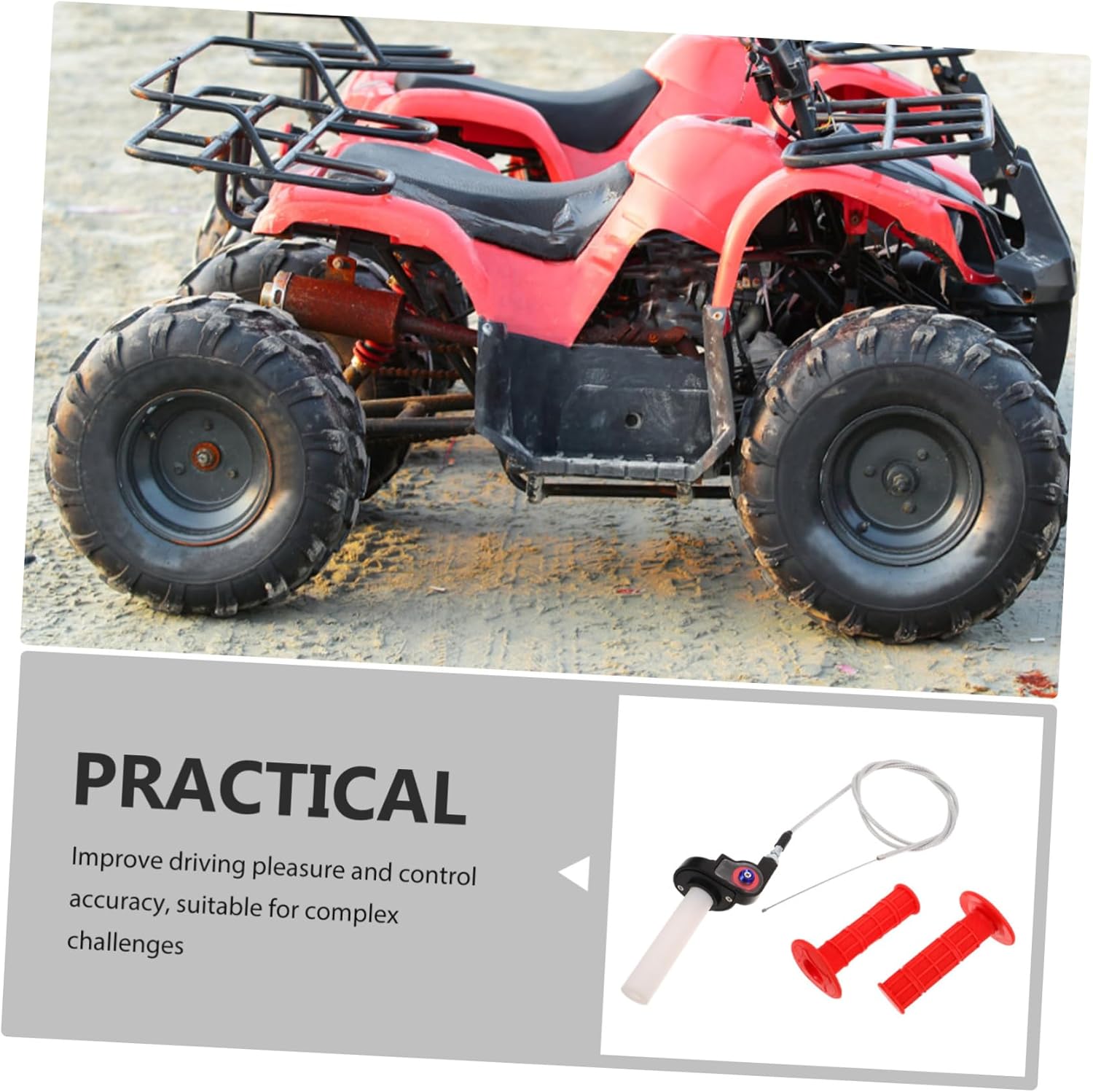 1 Set Motorcycle Throttle Cable Kit Durable Handlebar Grips for ATV Dirt Bike Ergonomic Design for Enhanced Control Transfer Compatible with Various Models