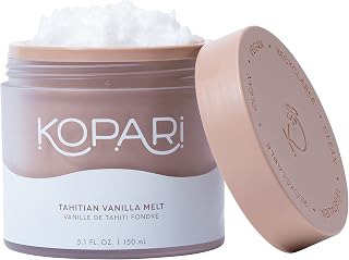Kopari Tahitian Vanilla Coconut Melt | Multi Purpose Skin Moisturizer, 100% Unrefined Coconut Oil Skin Care For Body, Hair, Face | Vegan, Cruelty Free, Paraben & Sulfate Free | 5 Oz