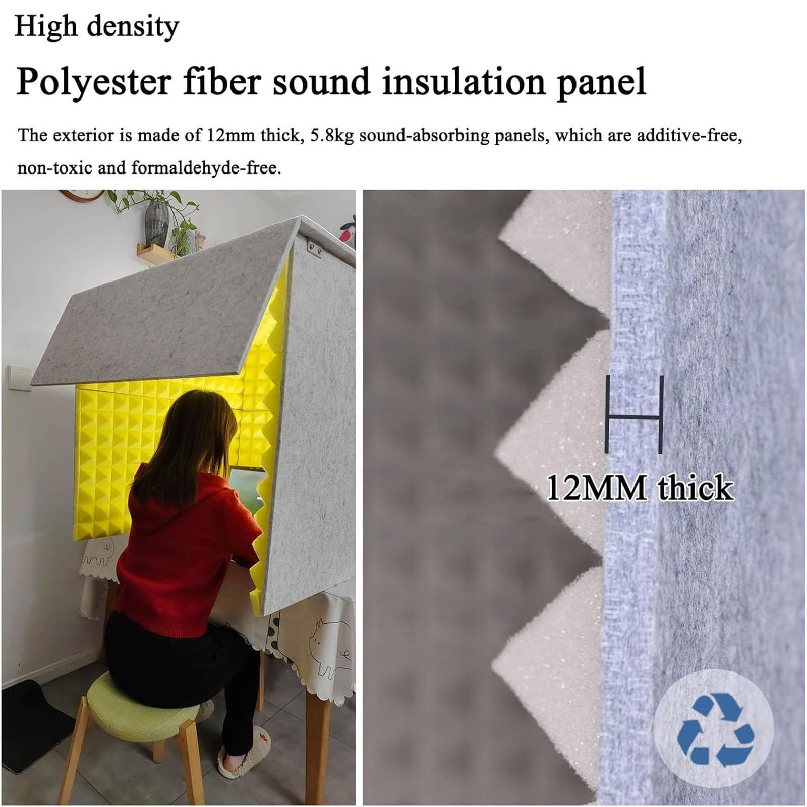 Équipement de Studio d'enregistrement, Couvercle Absorbant Le Son Vocal, Panneaux en Mousse insonorisants for filtrer la Voix, for l'enregistrement sonore en Studio(Green,80 * 80cm)
