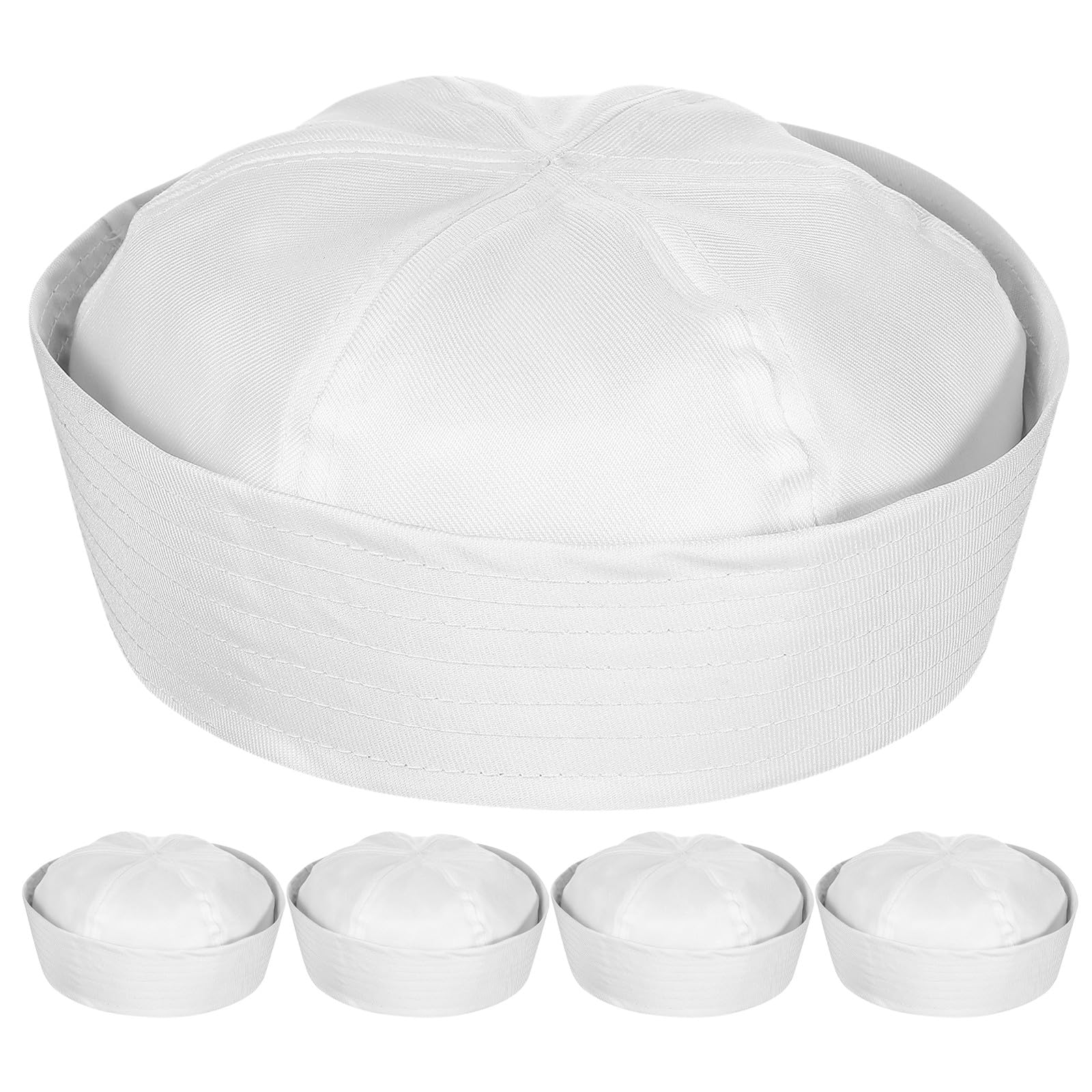 5 pezzi Cappello da marinaio: Cappello da capitano bianco - Cappelli da marinaio per yacht, cappelli da nave per adulti, accessorio per costume di Halloween, festa, poliestere traspirante