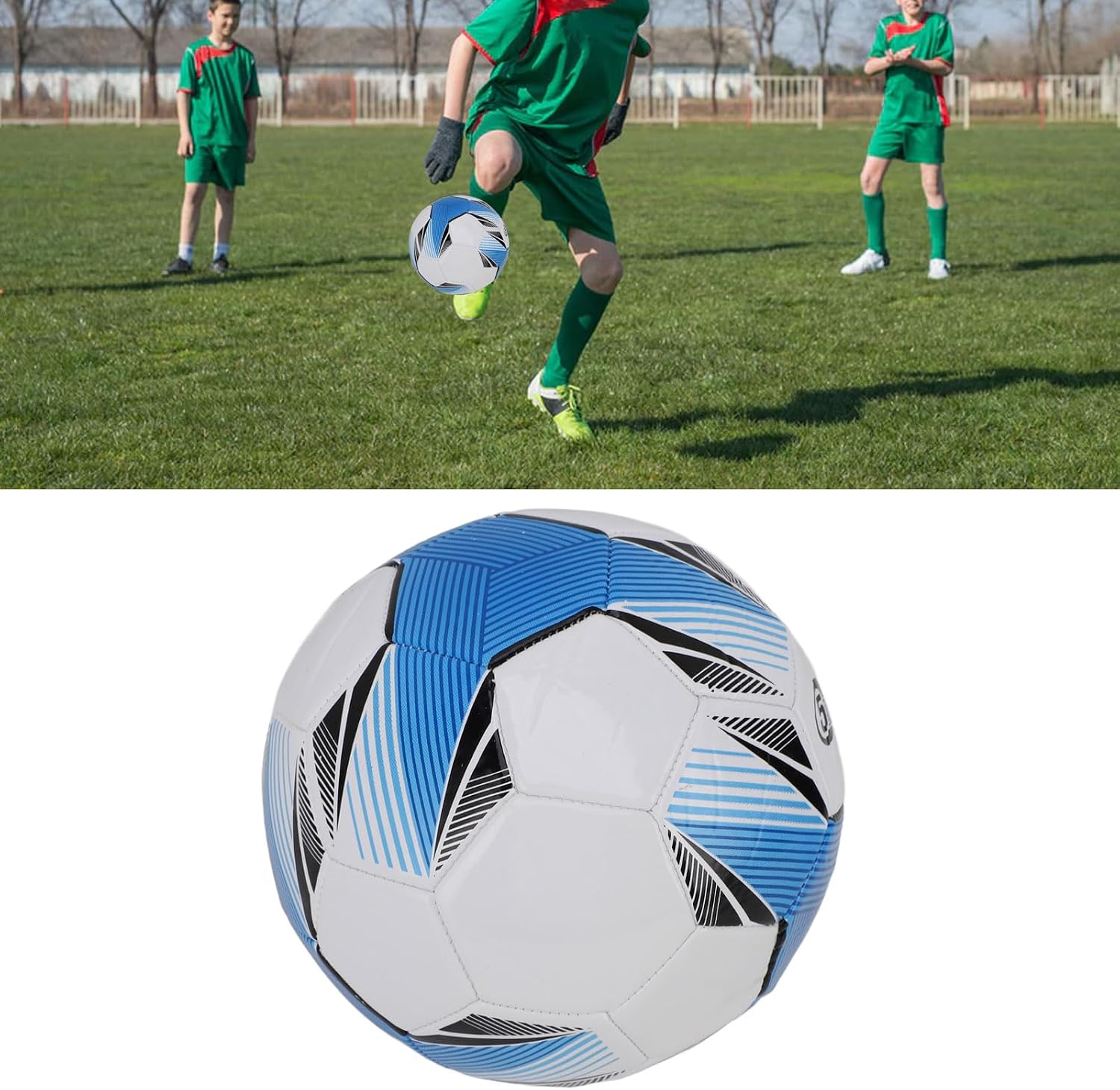 CCYLEZ Soccer Ball, Size 5 Sports Soccer Balls Rubber Liner Preventing Breakage Durability for Practice