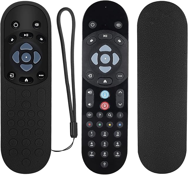 Protective Silicone Remote Case for Sky Q EC201 EC202 2020 Bluetooth Voice Remote Control, Skin-Friendly Shockproof Washable Cover with Lanyard (Black)
