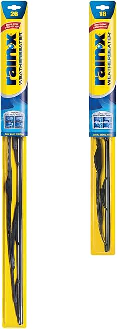 Rain-X 820145 WeatherBeater Wiper Blades, 26" and 18" Windshield Wipers (Pack of 2), Automotive Replacement Windshield Wiper Blade