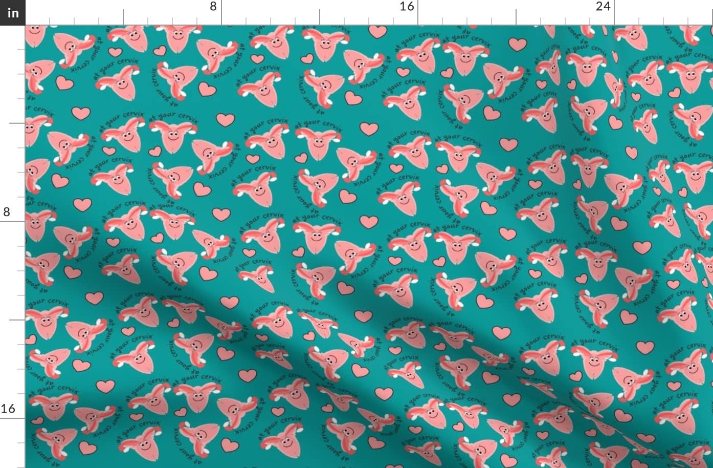 Spoonflower Fabric - Nurse Medical Nursing Uterus Women Printed on Organic Cotton Sateen Fabric by The Yard - Sewing Quilting Apparel Home Decor