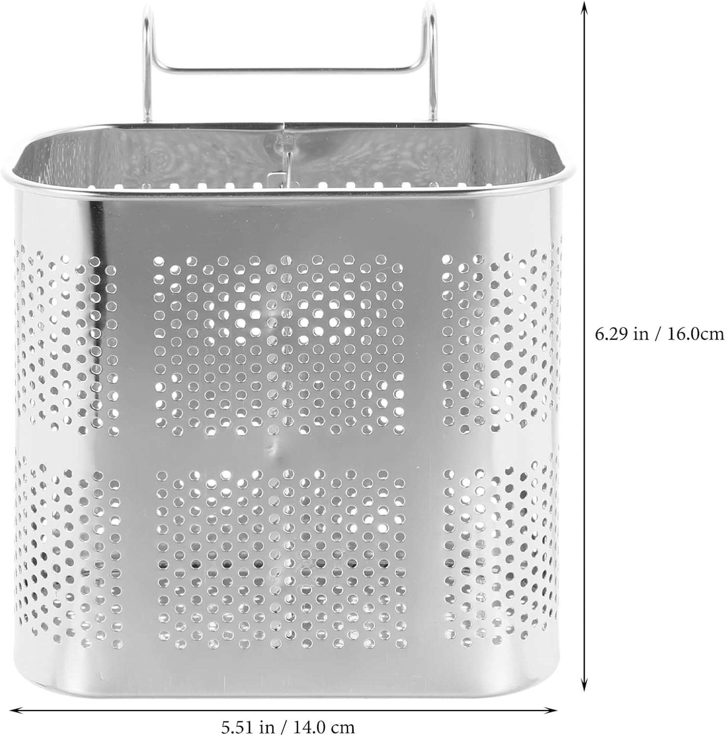 UPKOCH Stainless Steel Tall Chopstick Holder Hanging Kitchen Utensil Organizer with Drain Tray 2-Compartment Silverware Rack for Chopsticks Forks and Spoons 6.3X5.1X2.8 Inch