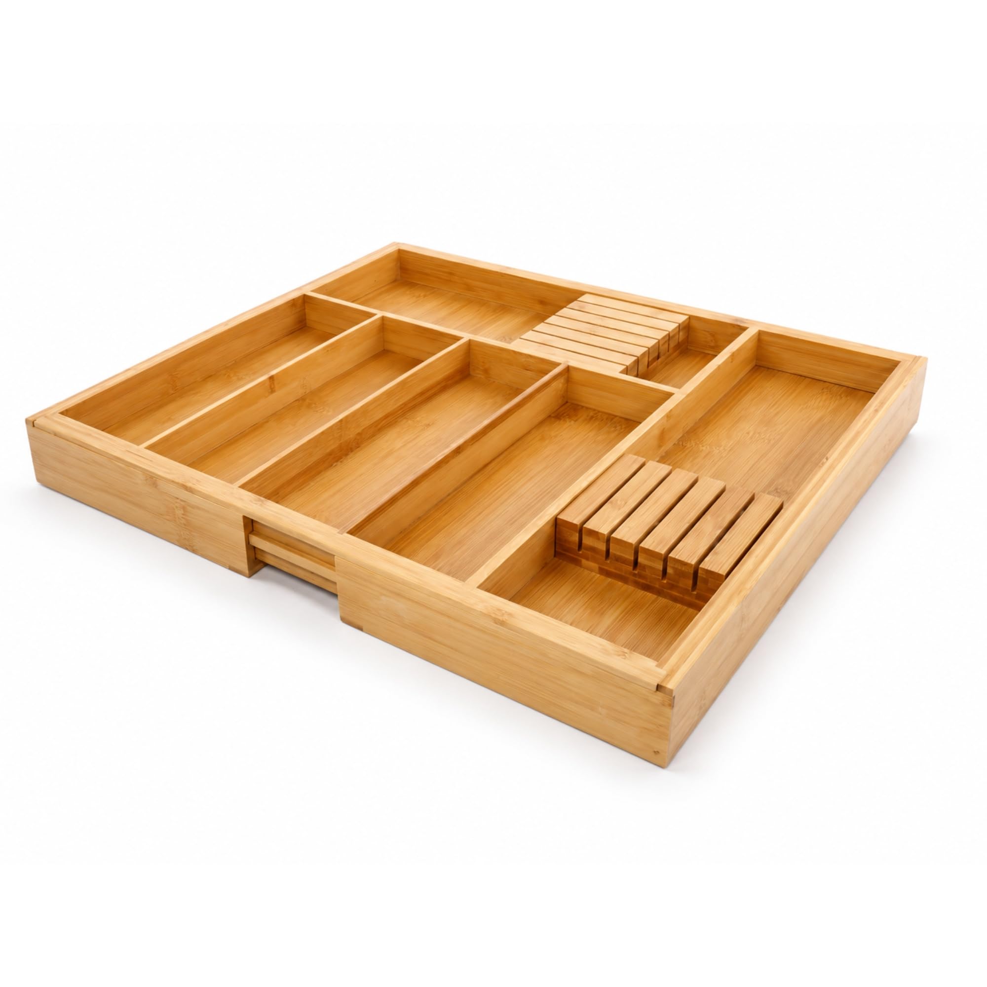 ALK Cubertero extensible válido como organizador cocina para cajones almacenaje, cubertero cajon o bandeja bambu, organizador cubiertos para cajon, organizador escritorio cajones (Cajones 52-83 cm)