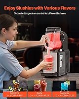 Vista 3 de VEVOR Máquina comercial para granizados, máquina de bebidas congeladas de un solo tanque de 4L, 16 tazas de acero inoxidable para batido