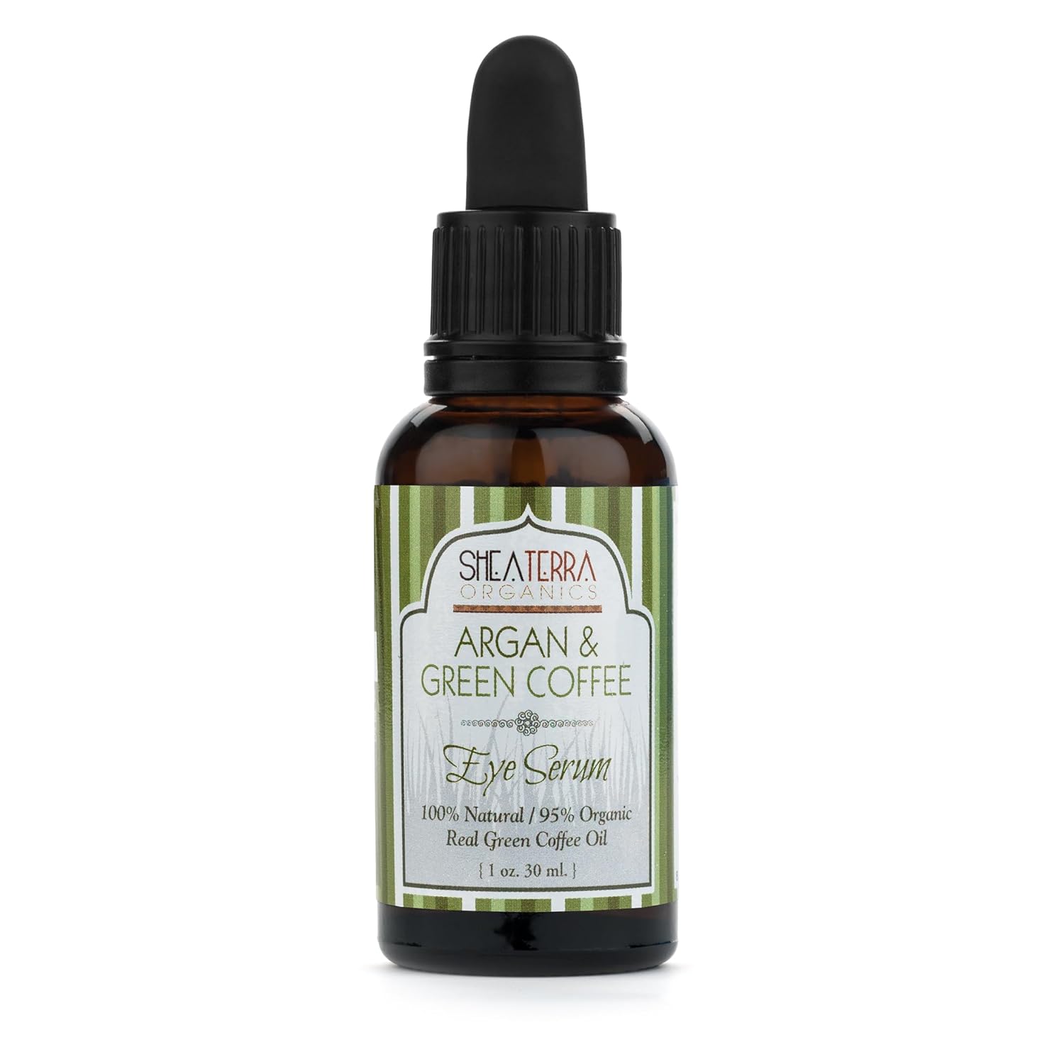 Shea Terra Argan and Green Coffee Around-Eye Serum | All Natural & Organic Eye Serum with Anti-Aging Essential Fatty Acids, Antioxidants and Vitamins for Smoother and Youthful-Looking Eyes – 1 oz