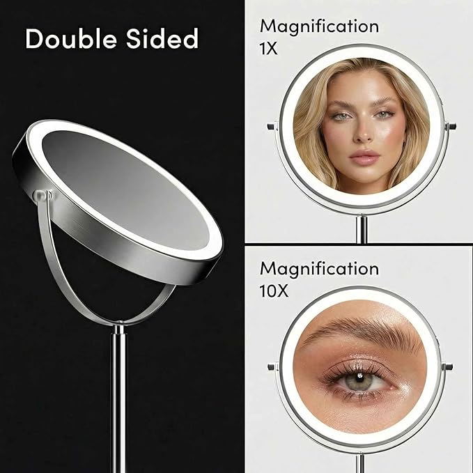 Espejo de maquillaje Fancii con luz LED recargable 8 pulgadas miniatura 4