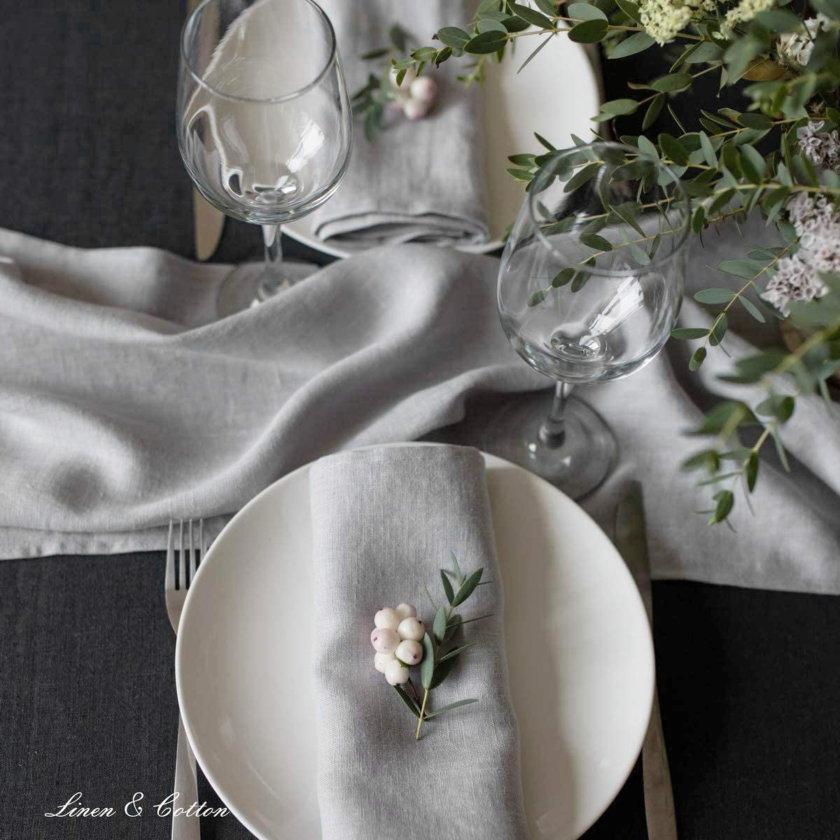 Cotton Linen stoffen servet stitches 50x50 cm van Lexington