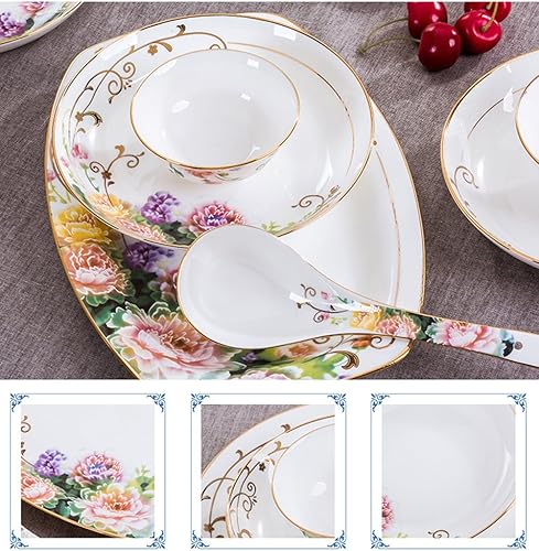 Miniatura 6 de 60pcs Vajilla Sets Tazones Platos Cucharas Bandeja Plato Jingdezhen Hecho A Mano Arte Cerámica Chinaware Porcelana Tazón Vajilla Tazón Juegos