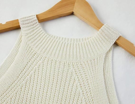 SySea Womens Summer Loose Knit Shirts Sleeveless Halter Neck Sweater Tank Tops