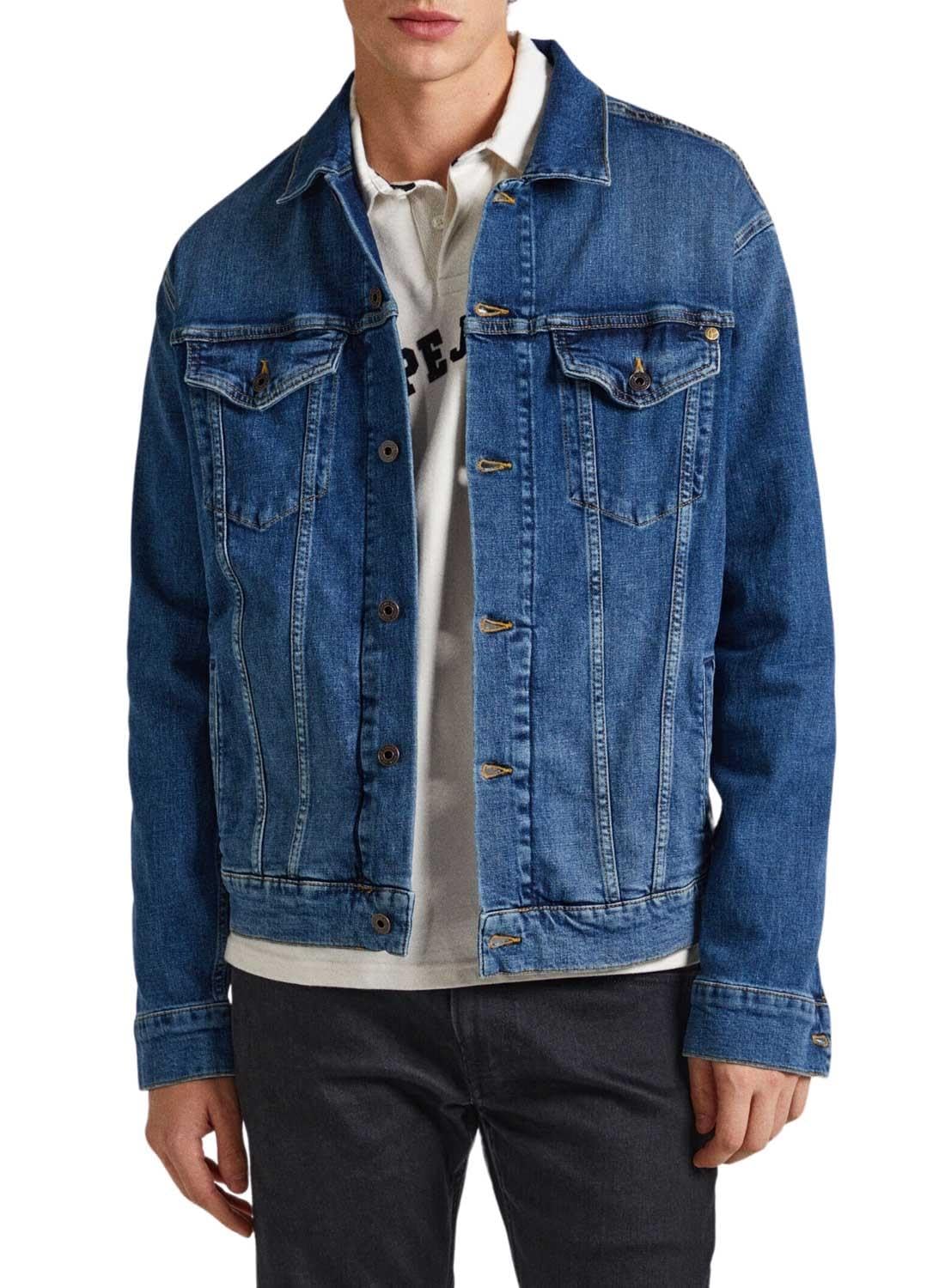 Pepe Jeans Men's Pinners Jacket, Blue (Denim-HT7), XS