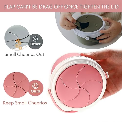 Miniatura 5 de Recipientes de silicona antiderrames, solapa de silicona desmontable para llenado y limpieza, tapa de viaje de plástico duro sin migas, ultra suave