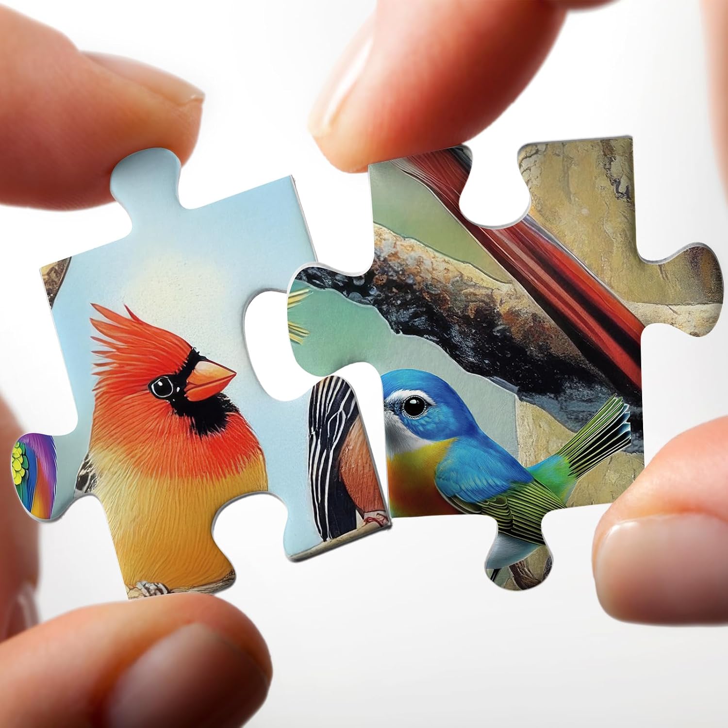 Beautiful Bird Flower Butterfly Puzzles for Adults 1000 Pieces, Colorful Garden Parrot Animal Jigsaw Puzzle, Impossible Spring Art Puzzles