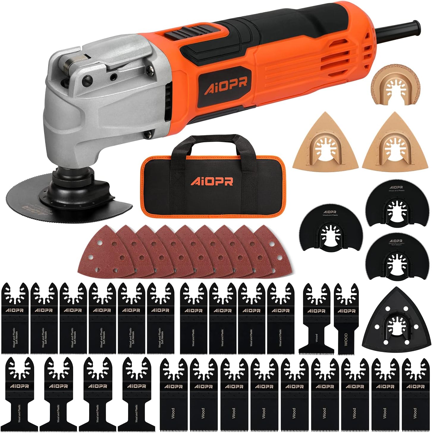 Oscillating Multi Tool, 2.4Amp Oscillating Saw 6 Variable Speed, 4° Oscillating Angle with 40pcs Accessories (86225)