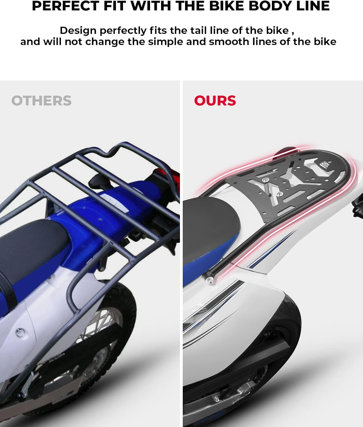 KEMIMOTO Compatible with DRZ400S/SM and KLX400S Rear Rack Luggage Storage Rack Carrier Rear Tail Storage Rack Cargo Enduro Luggage Rack All Year