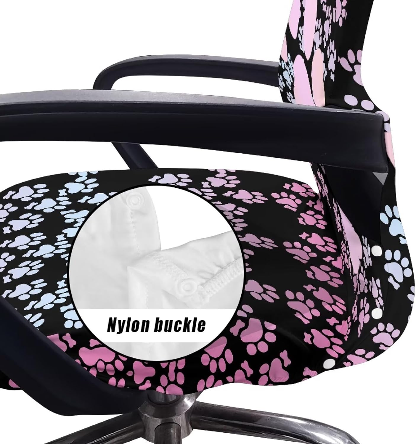 Office Chair Cover, Dog Paws Dustproof Dining Chair Cover Soft Desk Computer Chair Slipcover Breathable Rotating Chair Slipcover for Armchair Chair