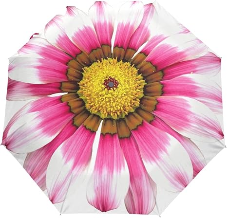 Amazon マキク Makiku 折りたたみ傘 ワンタッチ自動開閉 夏 花 ひまわり ピンク 頑丈な8本骨 耐風 撥水 軽量楽々 3段式 耐強風 晴雨兼用 グラスファイバー 収納ケース付 携帯用傘 Makiku 傘 レインウェア 通販