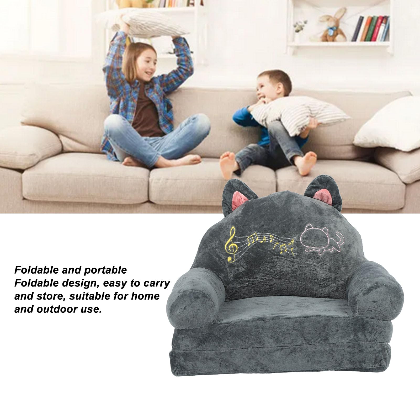 Nebuaegis Canapé pour enfants pour tout-petits, canapé pliable doux 2