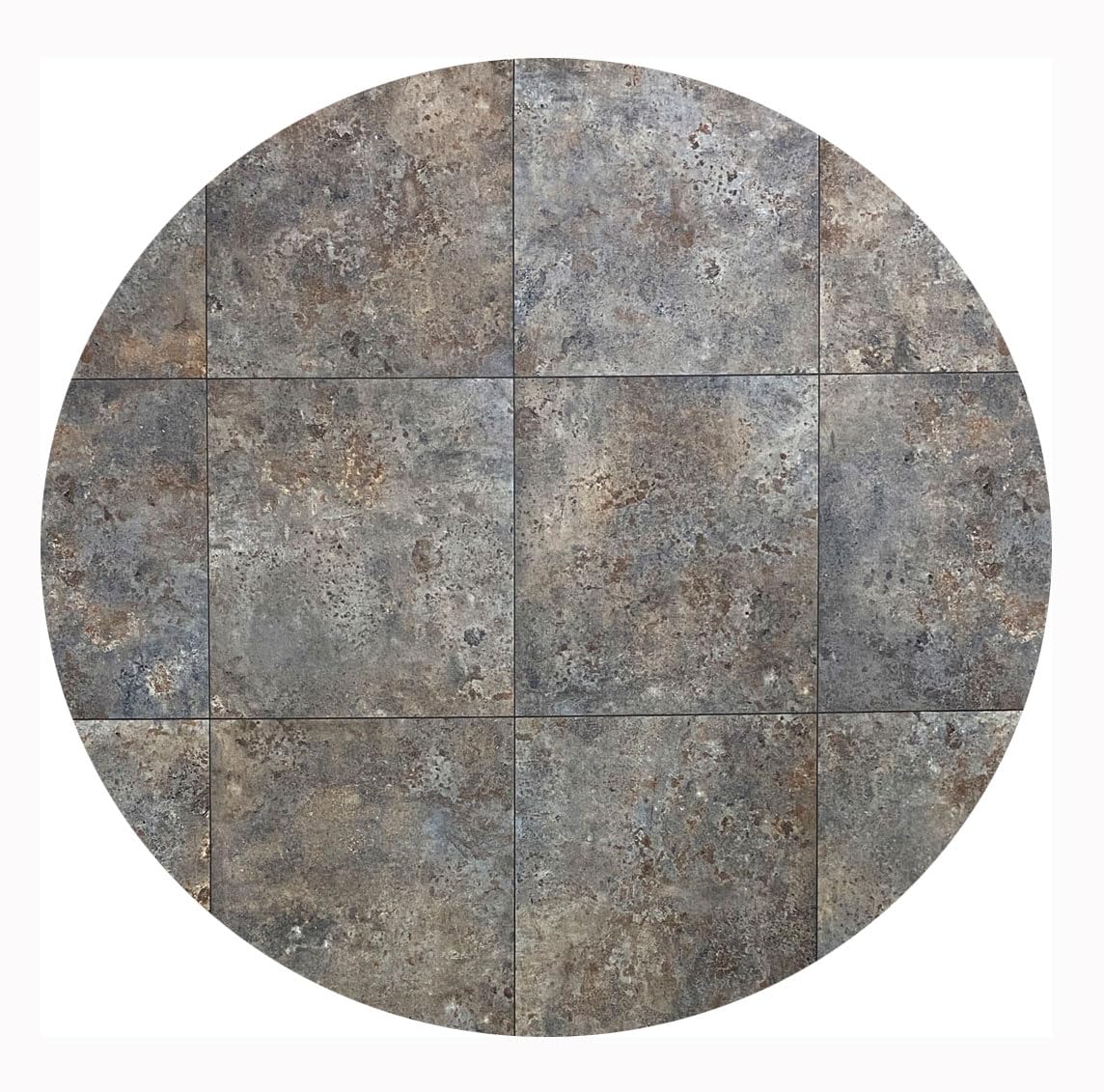 Tapis en vinyle rond pour salon et cuisine au design industriel marron Tadi & Empire