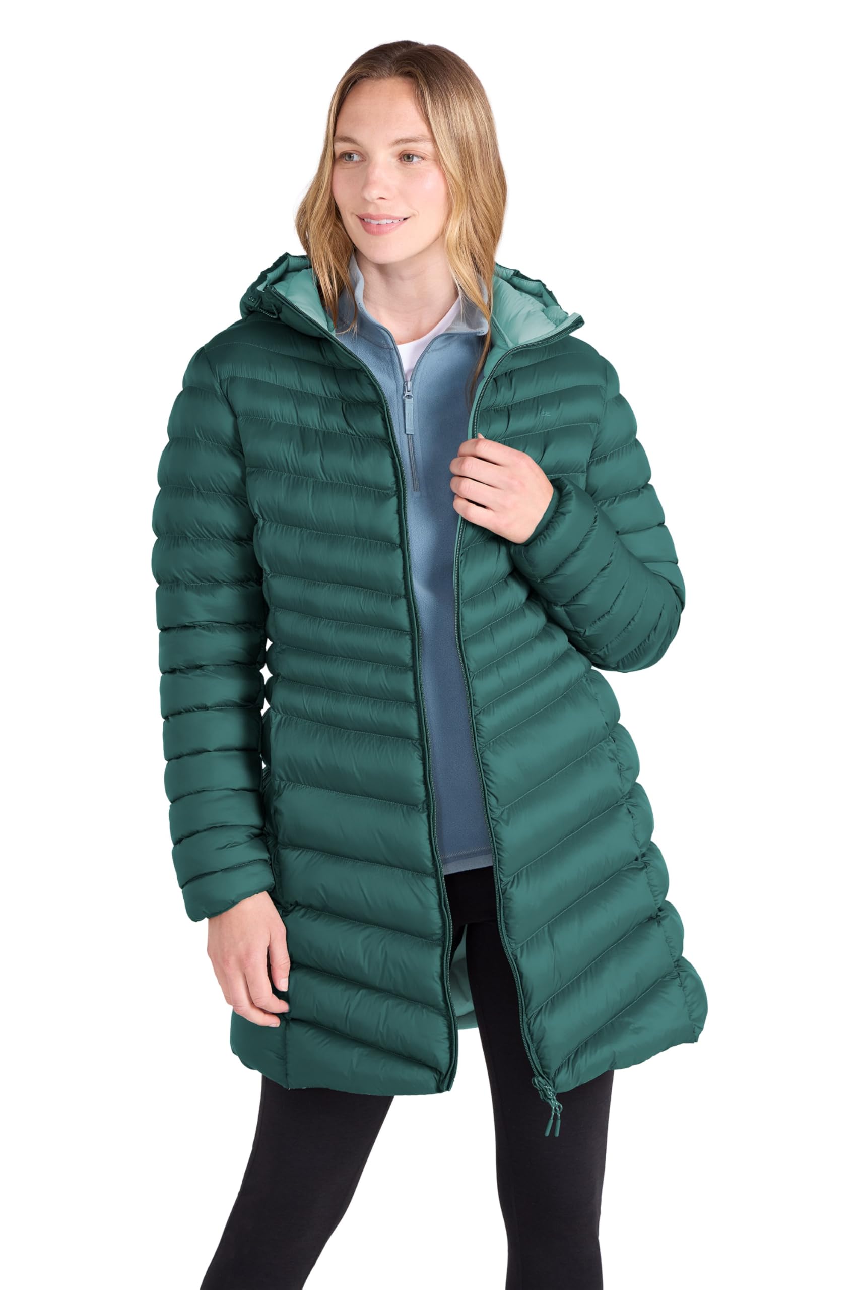 Florence Womens Long Padded Jacket - Green