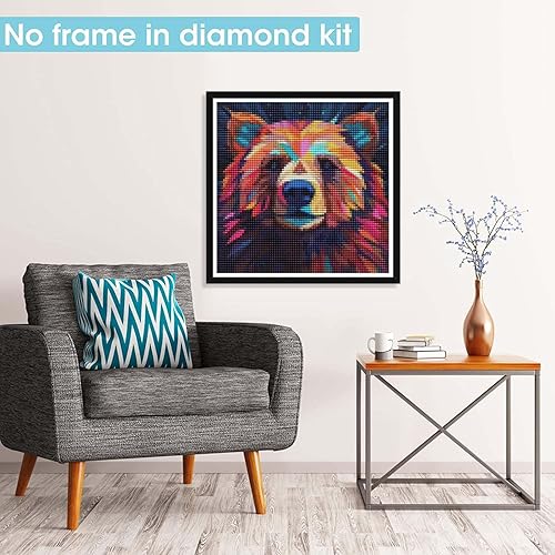 Miniatura 2 de Pavemlo Kits de pintura de diamantes 5D para adultos, osos coloridos, taladro completo, arte de diamantes de dibujos animados, pintura con