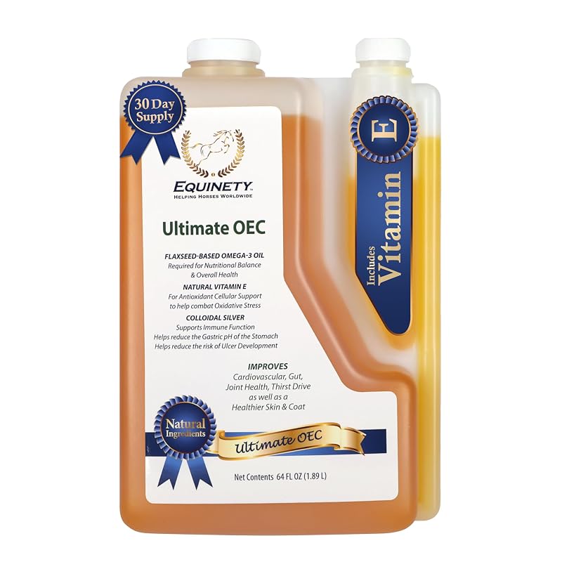 Suplemento Líquido para Equinos Equinety Ultimate OEC com Óleo de Linhaça, Vitamina E e Ômega 3 – 1,89 L