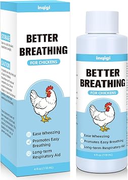 Chicken Respiratory Support Drops, 4oz Poultry Breathing Supplement, Natural Liquid Formula for Coughing, Wheezing, Labored Breathing, Safe for Hens, Chicks, Layers, Roosters, Dropper Top Included
