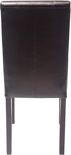 Miniatura 7 de Roundhill Furniture C020BR Urban Style Solid Wood Leatherette Padded Parson Chair, Brown, Set of 2 Marrón,Negro -,Blanco sucio,Rojo -