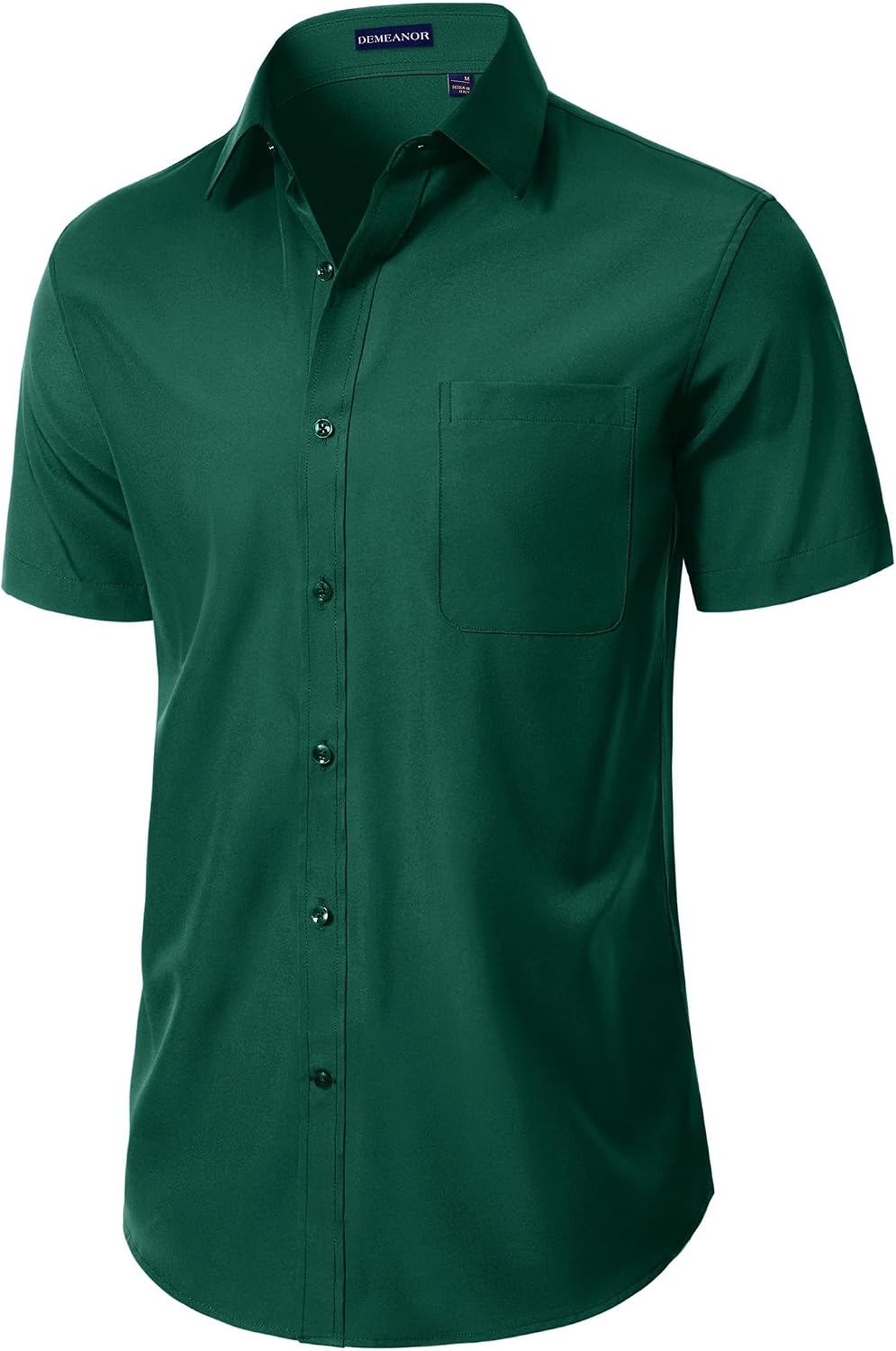 Mens Short Sleeve Dress Shirts Stretch Summer Button Down Shirt with Pocket image 2