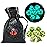 Haxtec Glow in The Dark Glowing Blue Metal Dice Set D&D W/Dragon Dice Bag 7PCS DND Dice Set Compatible with Dungeons and Dragons RPG Games-Gold Glowing Blue-V2
