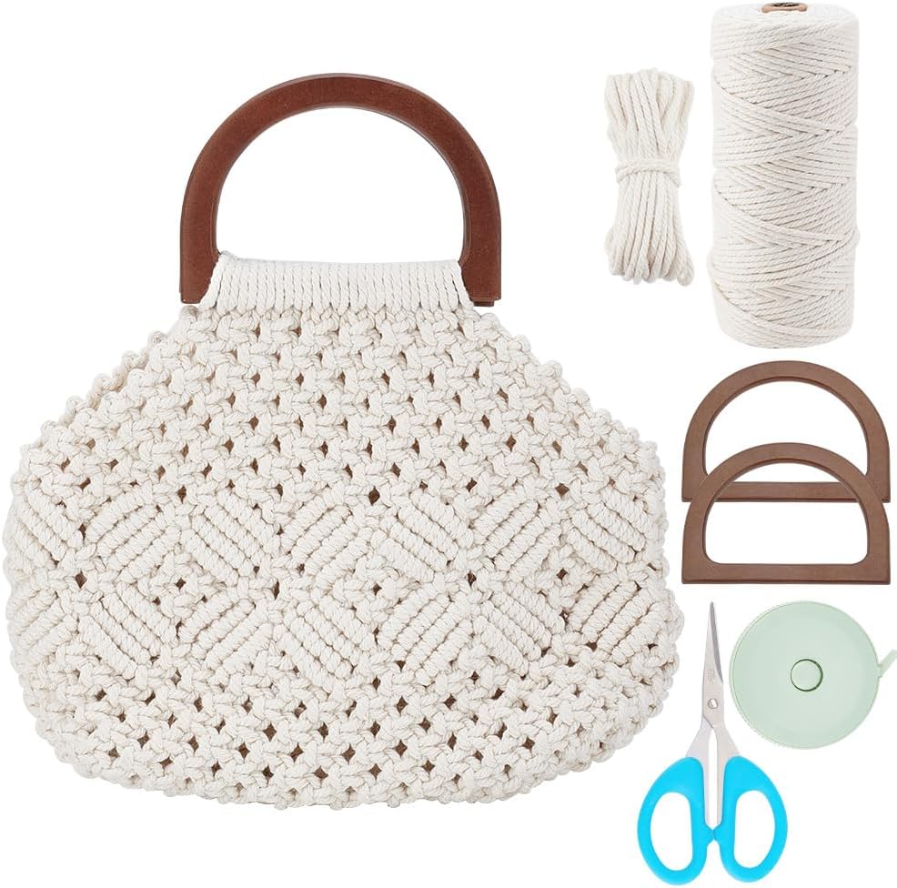WEBEEDY Kit Fai Da Te In Macramè, Borsa A Tracolla Bohémien Per Adulti