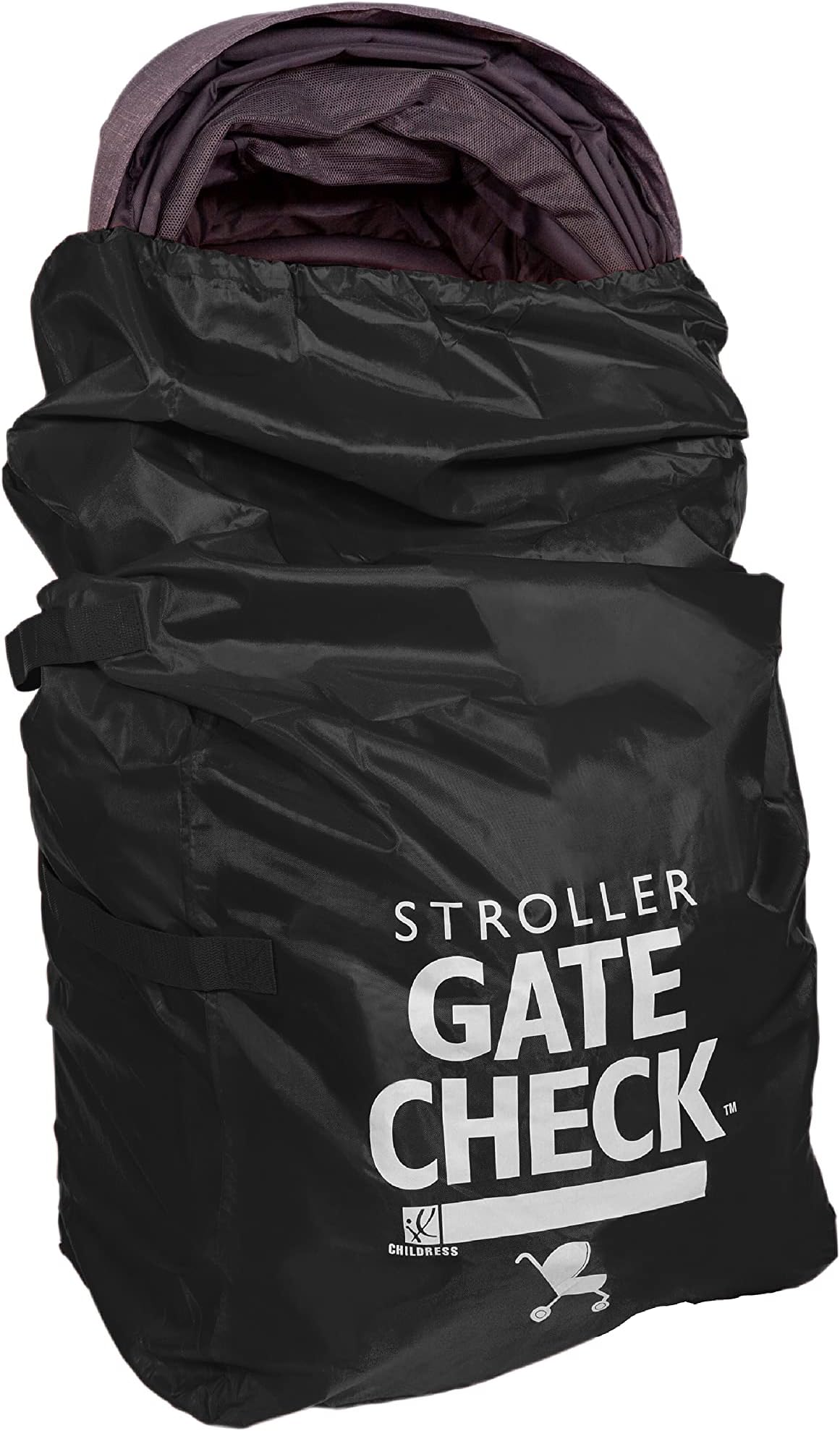 J.L. Childress Gate Check Bag for Standard & Double Strollers - Stroller Air Travel Bag, Black, Black